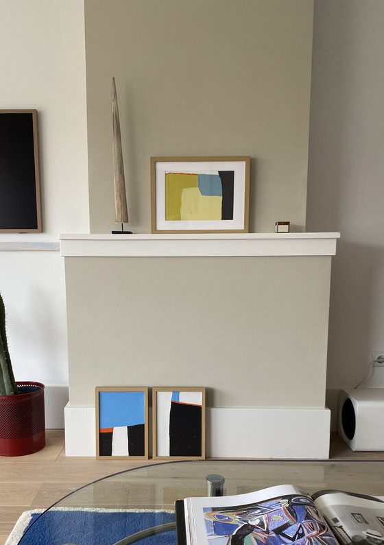 Image 1 of Framed abstract painting 40 x 30 cm