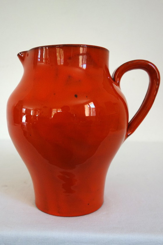 Rara brocca Robert Picault per Cerasarda, Italia, anni '60, Accessori da cucina, Ceramica, Arancione (foto 3 di 15)