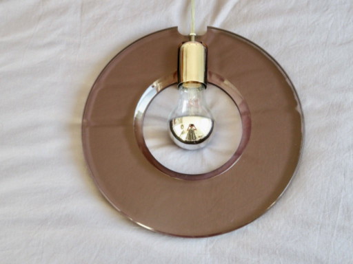 Suspension en plexigas, lucite, de couleur mauve, années 70 80