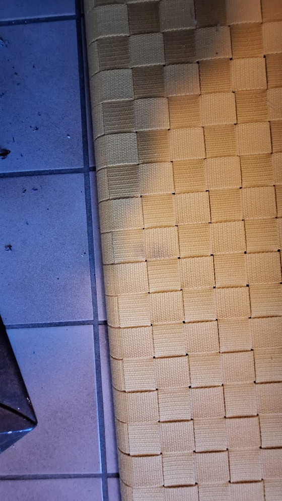 Gazzda Bett mit gelbem geflochtenem Kopfteil, Doppelbetten, Holz, Stoff, Modern (Foto 4 von 6)