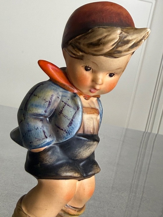 Image 1 of Original Goebel Hummel figurine "Farm Boy" (Hum 66) – boy with two pigs – Western Germany – circa 1950s/1960s