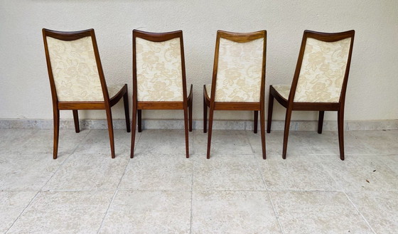 Image 1 of Set de 4 chaises de salle à manger vintage en teck et tissu par G-Plan, 1960