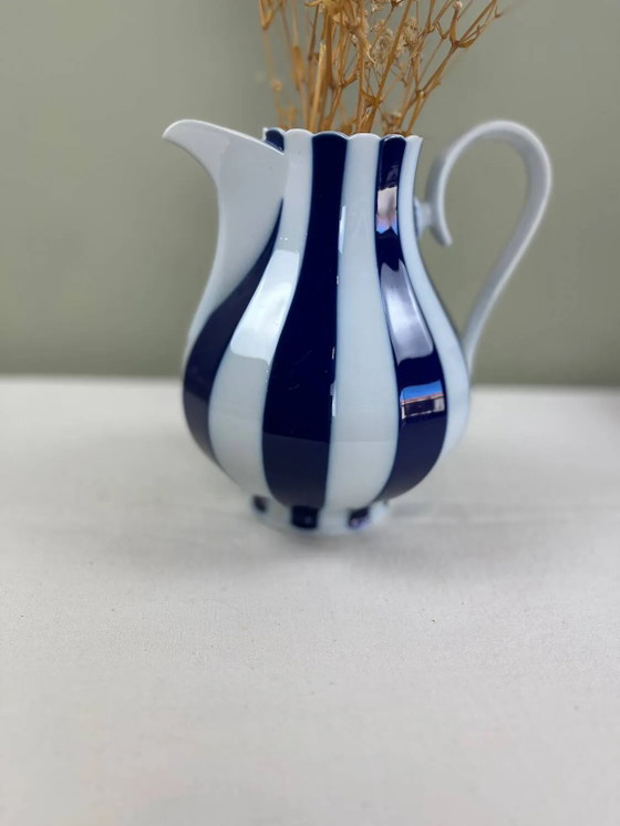 Kobalt gestreifte Karaffe – Gläser & Karaffe, Porcelain, Art Deco (photo 7 of 10)