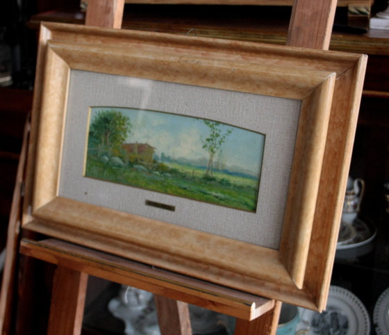 Image 1 of Remo Testa, paire de paysages, marine et campagne, milieu du 20e siècle, Italie