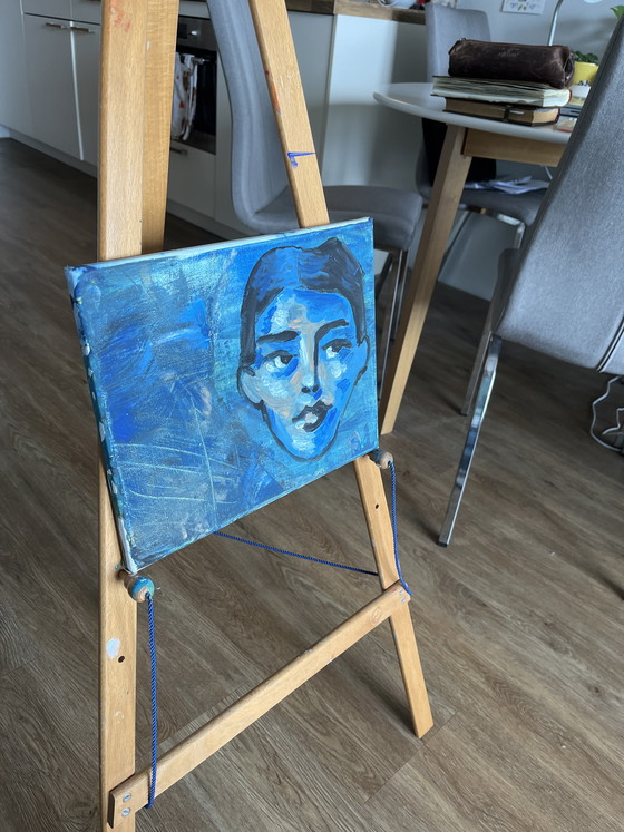 Image 1 of Canvas painting abstract face