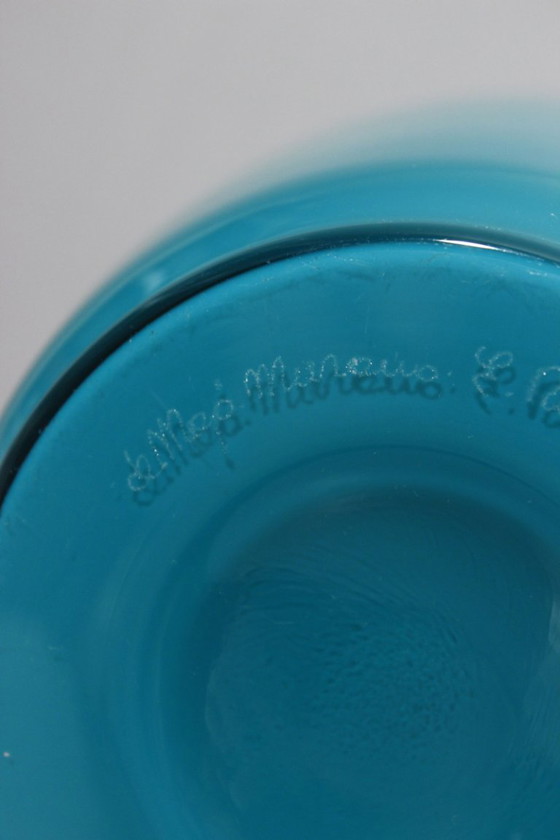 Image 1 of Ezio Rizzetto De Majo Murano - Large turquoise blown glass vase 1995