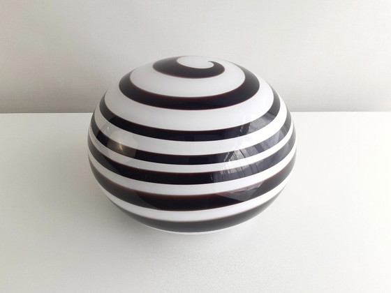 Image 1 of Large ILU di Vetro glass table lamp / floor lamp, model Zebra black and white glass, Italian glass Dutch design