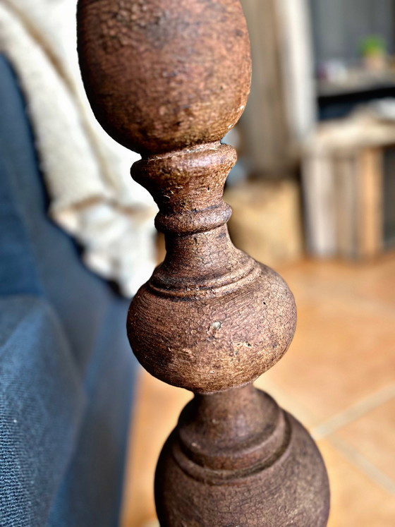Großer, handpatinierter Kerzenständer aus Holz – 100 cm – Unikat – Kerzenhalter, Wood (photo 7 of 12)