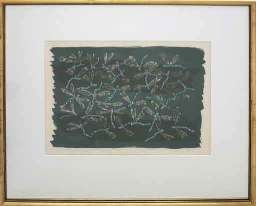 Teuber, Hermann - Libellules - Lithographie en couleurs - titrée et datée dans l'impression