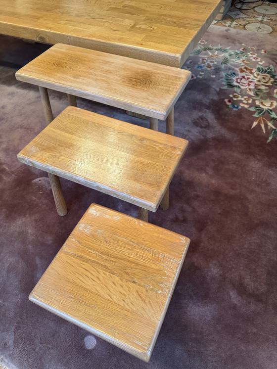Image 1 of Massief Eikenhouten Bijzettafels Oisterwijk (3 Stuks)