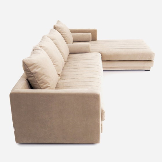 Image 1 of Ecksofa KOPENHAGA beige Velours, skandinavisches Design