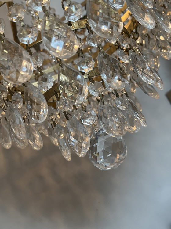 Image 1 of XL franse echt kristallen vintage zakkroonluchter hanglamp