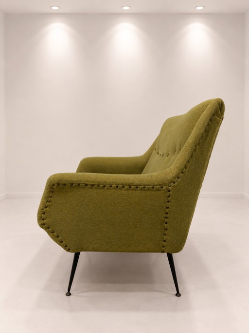 Canapé Vert par Gigi Radice pour Minotti, 1950s – 3 5 zitsbanken, Velvet (photo 2 of 7)