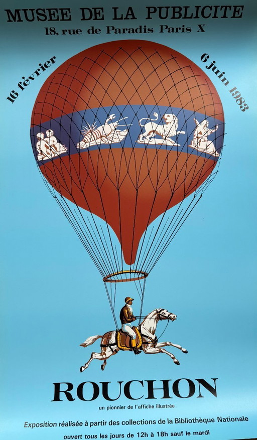 Jean Alexis Rouchon (1801-1878), Rouchon, 1983, copyright 1983/UCAD Musee de La Publicite, Original vintage exhibition poster...