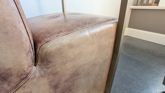 Image 1 of 4 chaises de salle à manger Goossens Mountain Vintage / Fauteuil en cuir cognac