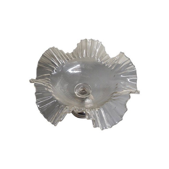 Image 1 of Antique wire glass bonbonnière on silver base, early 20th century