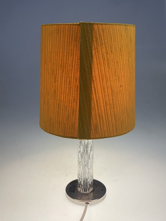 Image 1 of Kaiser Leuchten Table Lamp, Ice Glass Base, 1970'S