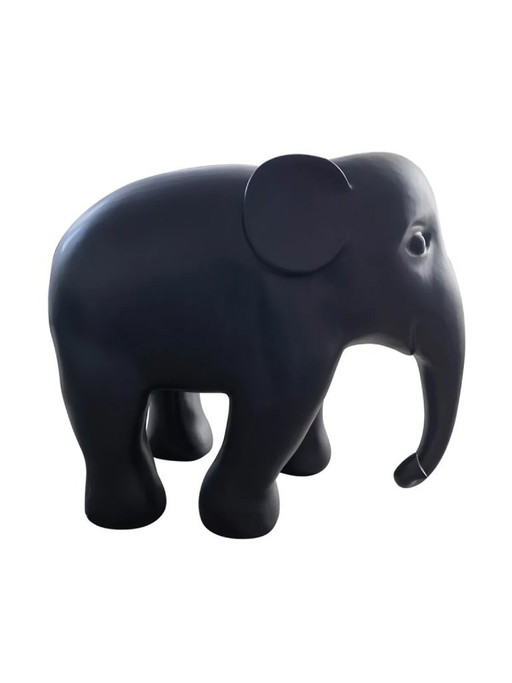 Escultura de fibra de vidrio - Elefante - Negro