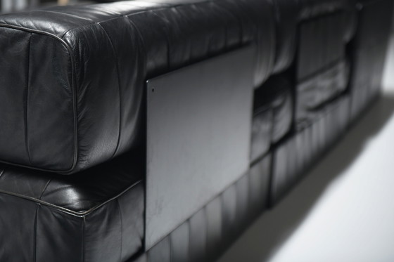 Image 1 of Stunning Vintage DS-88 Sofa in Black Leather by Team De Sede for De Sede Swiss