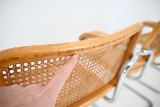 Sedie da pranzo Stile B32 di Marcel Breuer, Set di 6 – Rattan, Legno (photo 9 of 10)