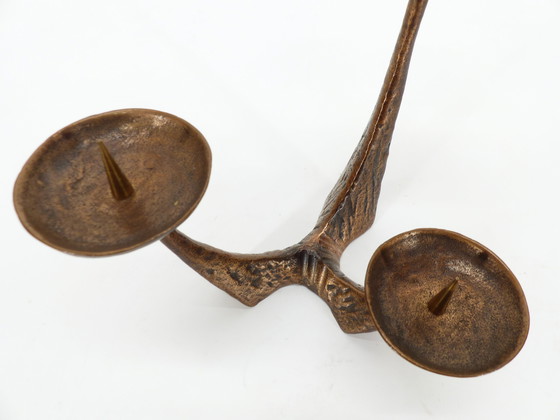 Image 1 of Vintage Bronze Brutalist Candlestick Kunsthaus Kopp 1960