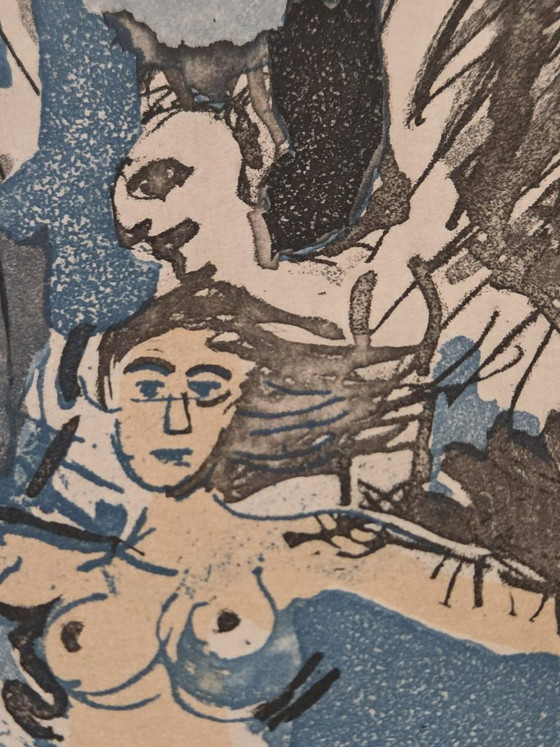 Image 1 of Orfeo Tamburi, "Zonder titel." Kleurenets. Gesigneerd en genummerd in potlood (Exemplaar 91/100) op de voorzijde.