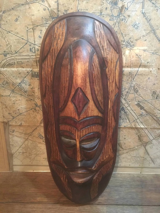 African wooden mask – Wall decoration, Vintage (photo 10 of 10)