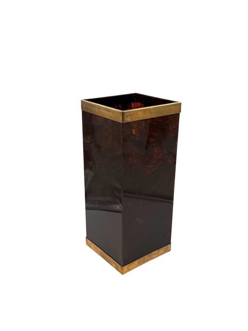 Mid-century brass and bakelite umbrella stand, France 1960s