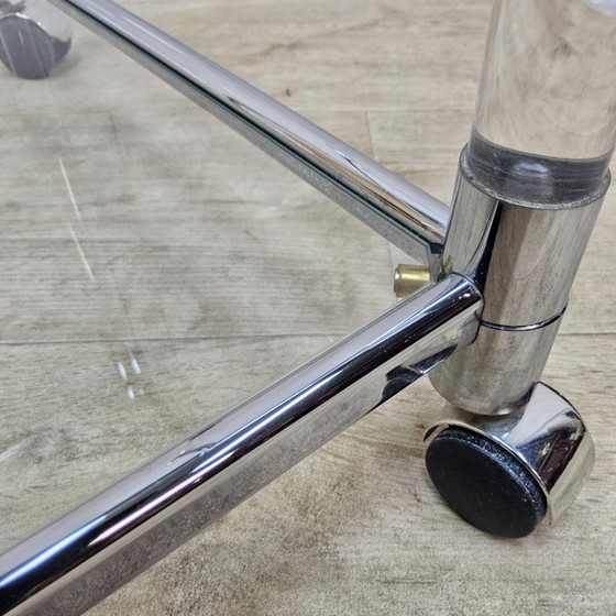 Vintage glass and chrome drinks trolley / tea trolley / side table (mobile) – Bar carts (photo 7 of 14)