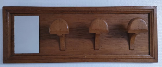 Image 1 of Appendiabiti da parete a specchio in rovere