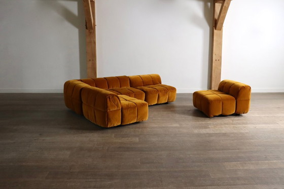 Image 1 of Arflex Strips Sofa By Cini Boeri In Velvet, Italy 1968