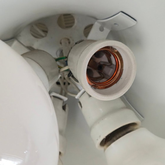 Image 1 of Vintage hanglamp uit de jaren 60, wit gelakt staal, DLG Vico Magistretti Colombo