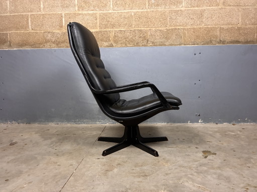 Deens Design Berg C90 Draaifauteuil Leder – Wood, Leather