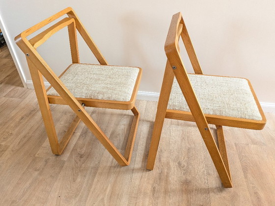 Image 1 of Sedie pieghevoli in stile Mid-Century Modern – Aldo Jacober, modello "Trieste" (coppia)