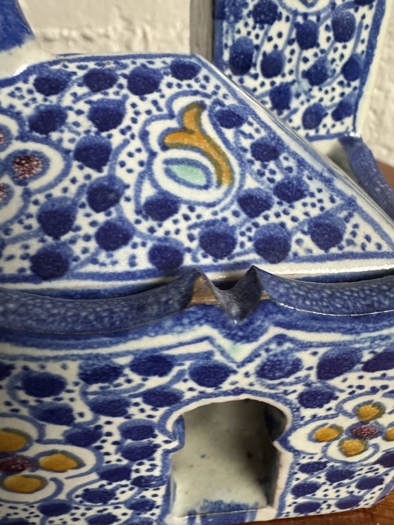 Image 1 of Antique Moroccan ceramic inkwell for illuminators