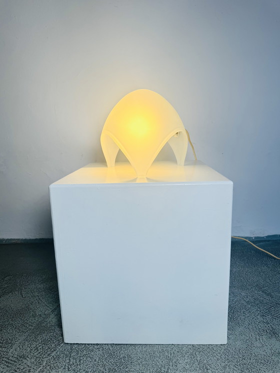Image 1 of LÁMPARA DE MESA EN VIDRIO ESMALTADO 'COQUE' DE ELIO MARTINELLI PARA MARTINELLI LUCE, ITALIA, años 70