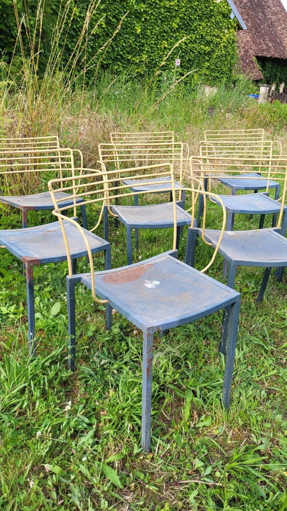 10 “Piccolo” armchairs Pascal Mourgue for Fermob – Garden furniture, Metal, Design (photo 4 of 9)