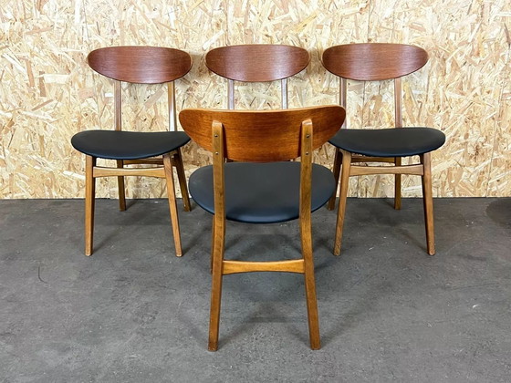 Image 1 of 4x 60er 70er Jahre Teak Stühle Stuhl Dining Chair Danish Modern Design 60s 70s