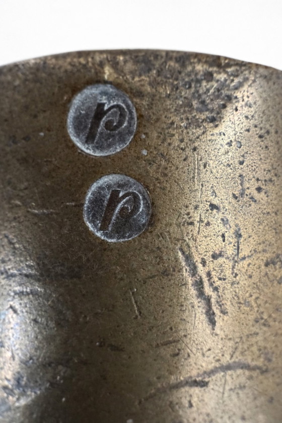 Image 1 of Antieke Duitse postweegschaal DRGM – Messing brievenweegschaal – Vintage bureau- of kantooraccessoire