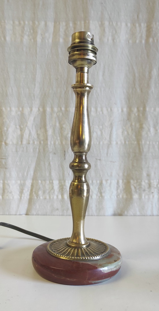 Neo-Classical Style Brass Table Lamp - Mid-20th Century (photo 7 of 8)