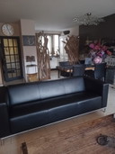Gelderland Sofa, 3-seater, leather, model 6710, black, Jan des Bouvries