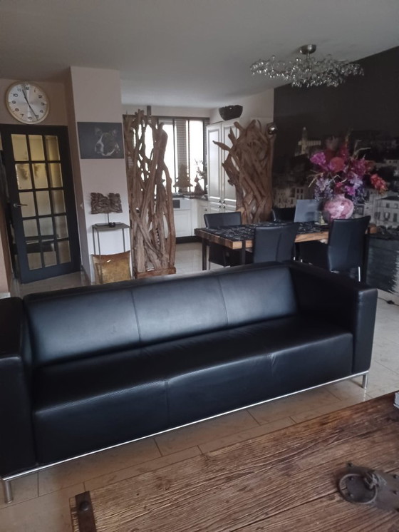 Image 1 of Sofá Gelderland, 3 plazas, cuero, modelo 6710, negro, Jan des Bouvries