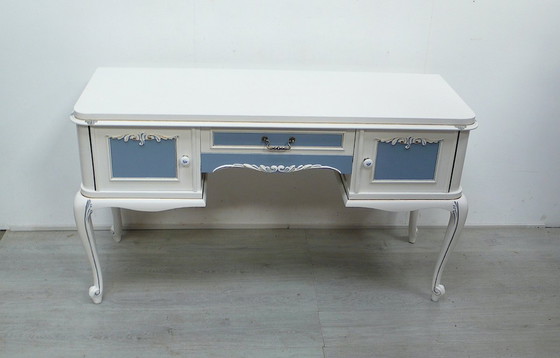 Image 1 of Credenza Chippendale in stile antico bianco + blu tortora