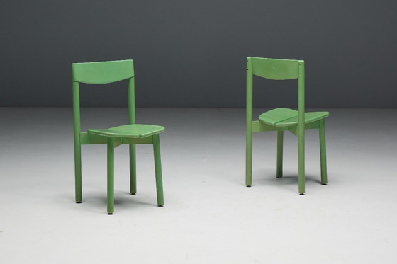 Image 1 of Groene eetkamerstoelen van Pierre Gautier Delaye, Frankrijk, 1965