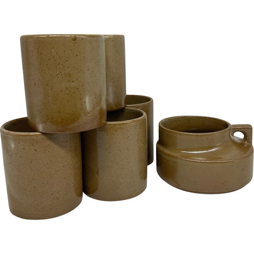 Tasses et sucrier vintage de Brenne, 1970