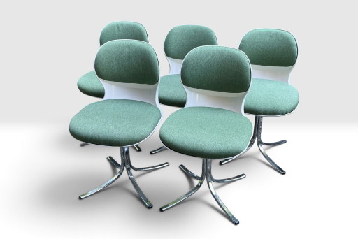 5 Sillas de concha vintage Stoll Giroflex 7054