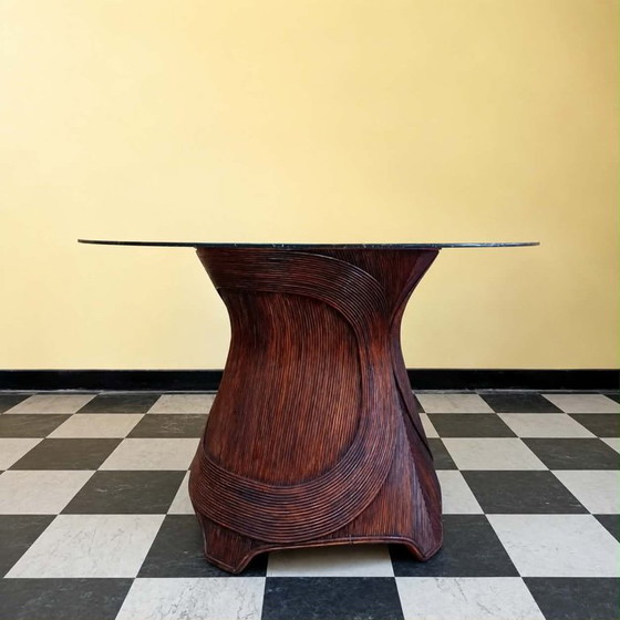Vintage 1970s Rattan Marquetry Table – Dining tables (photo 2 of 12)