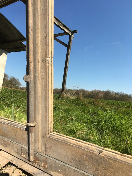 Image 1 of Miroir vintage en bois de chêne transformé