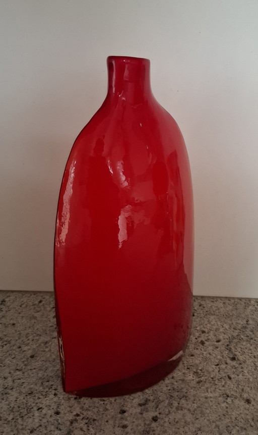 Vase de Murano rouge vif – decoratieve objecten, Glass