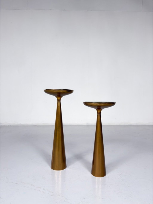 Een paar staande asbakken/tafels nr. 1776 van Max Ingrand voor Fontana Arte, jaren 1960